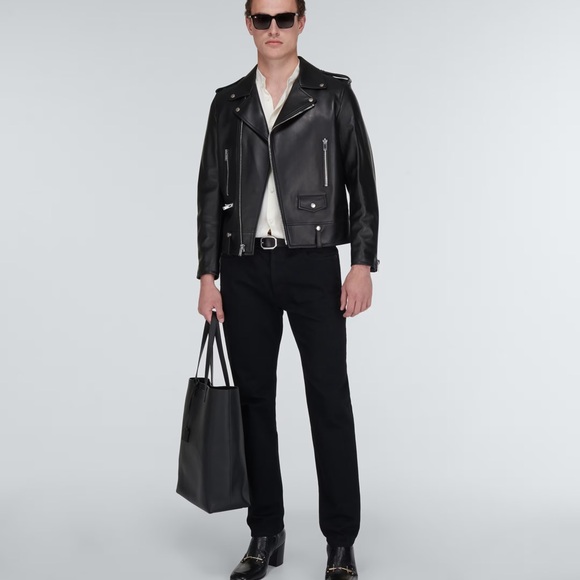 Saint Laurent YSL Biker Jacket SZ 52 - Picture 7 of 8